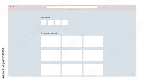 Safari Browser. Internet Browser Light Theme Blank Template. Vector illustration