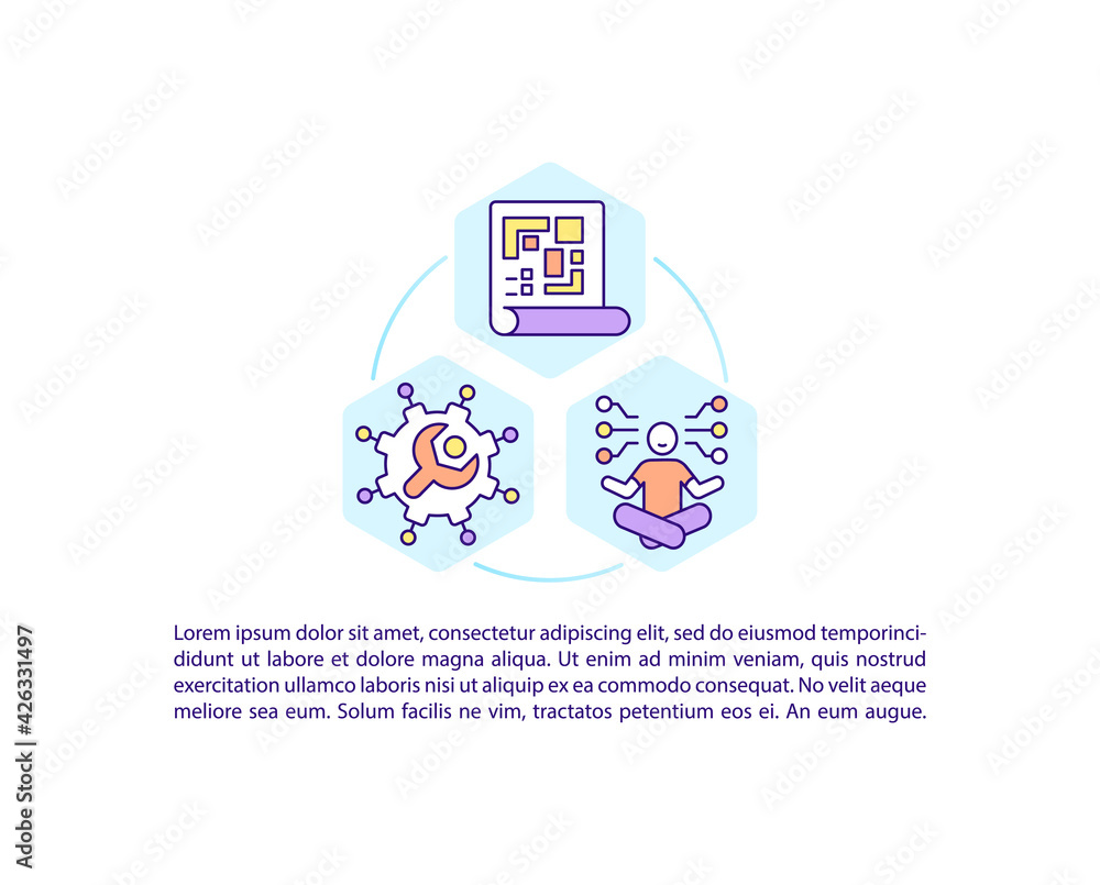 Workspace plan concept line icons with text. PPT page vector template with copy space. Brochure, magazine, newsletter design element. Office work performance efficiency linear illustrations on white Workspace plan concept line icons with text. PPT page vector template with copy space. Brochure, magazine, newsletter design element. Office work performance efficiency linear illustrations on white