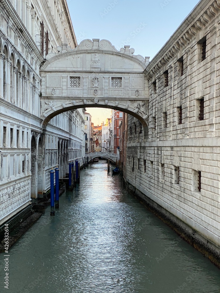 View of Bridge of Sighs (Ponte dei Sospiri) in Venice