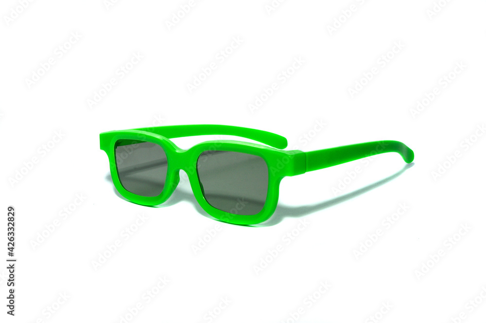 Fototapeta premium green 3D glasses for watching movies in the cinema