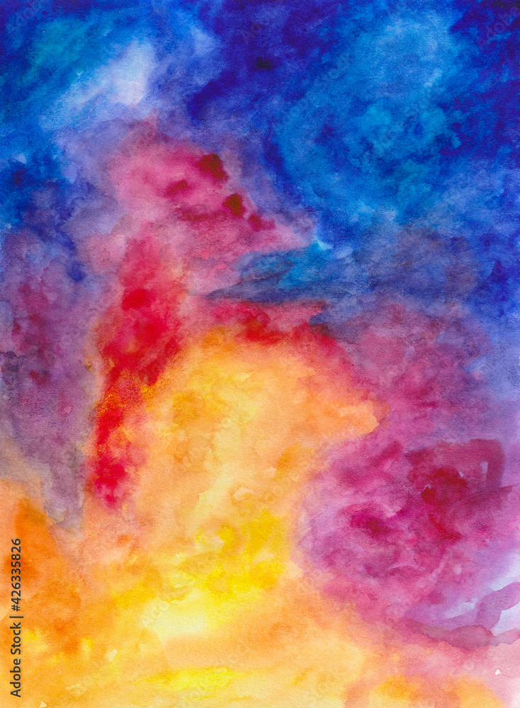 beautiful watercolor pink yellow abstract background