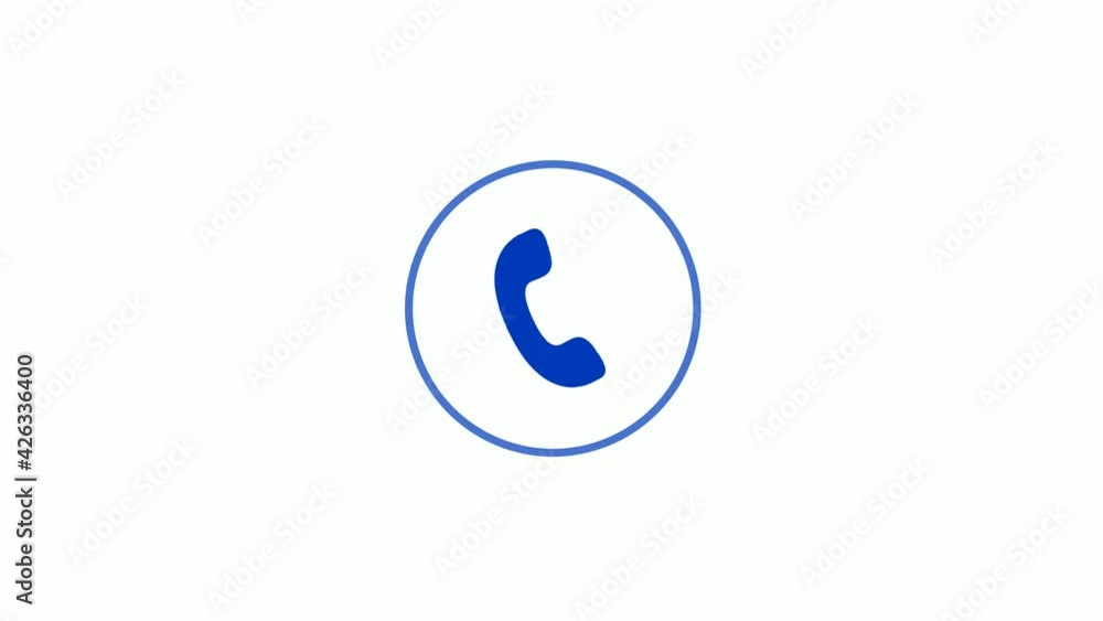 Blue color phone calling animation white background, Phone calls signal Blue color phone calling animation white background, Phone calls signal