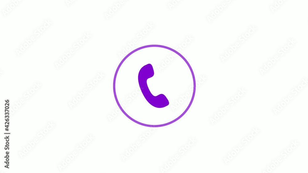New purple color phone calling animation white background, Phone calls animated New purple color phone calling animation white background, Phone calls animated