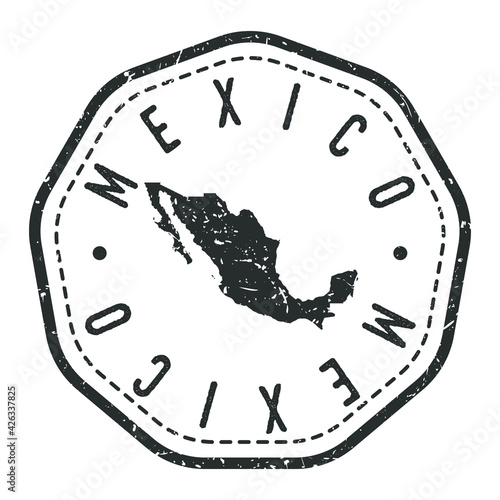 Mexico Map Stamp Retro Postmark. Silhouette Postal Passport. Seal Round Vector Icon. Badge Vintage Postage Design.