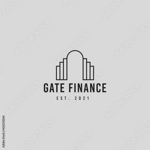 Gate and financial logo icon design illustration