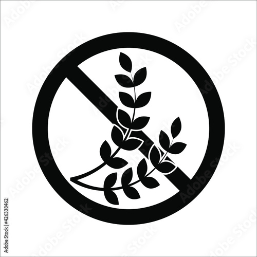 Isolated gluten free icon vector design on white background. color editable