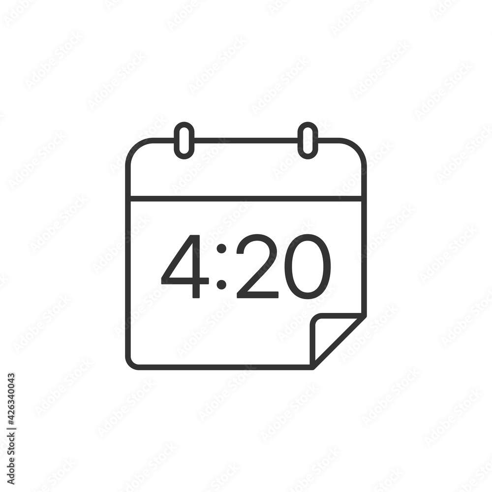 4/20 icon isolated on white background. Calendar symbol modern, simple, vector, icon for website design, mobile app, ui. Vector Illustration 4/20 icon isolated on white background. Calendar symbol modern, simple, vector, icon for website design, mobile app, ui. Vector Illustration