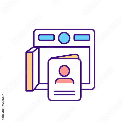 Passport retention RGB color icon. Withdraw of official identification documents. Security for legal papers. Safety and protection of id. Isolated vector illustration
