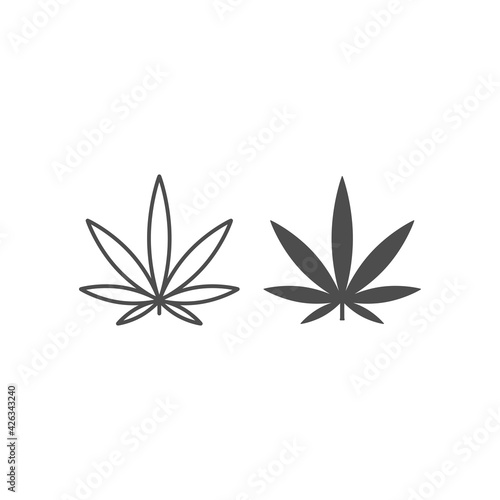 Cannabis leaves icon isolated on white background. Marijuana symbol modern, simple, vector, icon for website design, mobile app, ui. Vector Illustration
