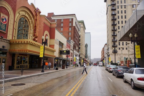 Knoxville USA - 16 February 2015 - Downtown Knoxville street scene