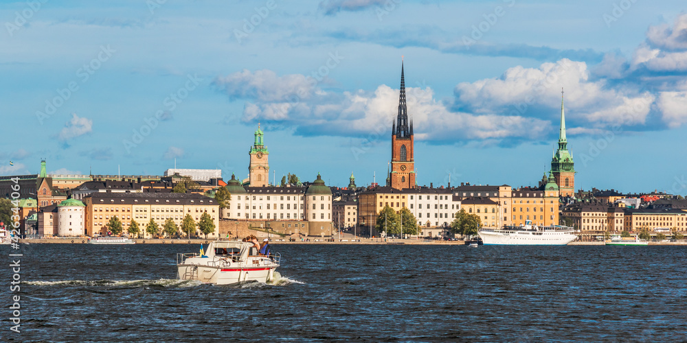 city skyline of Stockholm, Sweden on a sunny summer day city skyline of Stockholm, Sweden on a sunny summer day