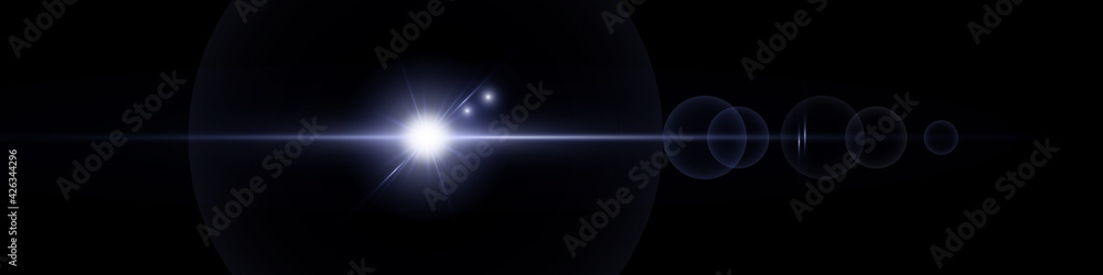 Fototapeta premium Lens flare. Realistic Lens flare glow light effect. Vector illustration