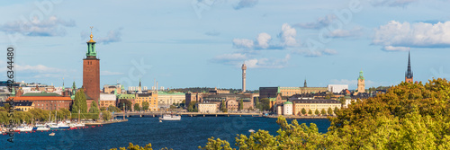 city skyline of Stockholm, Sweden on a sunny summer day