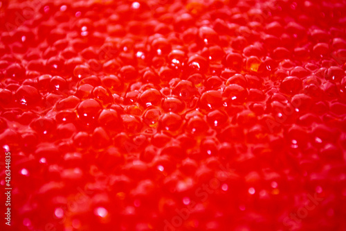 creative idea for the background. red caviar close up