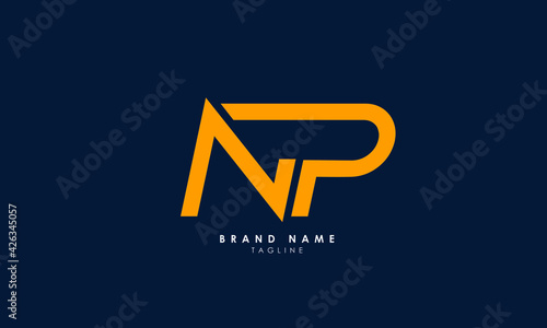 Alphabet letters Initials Monogram logo NP, PN, N and P