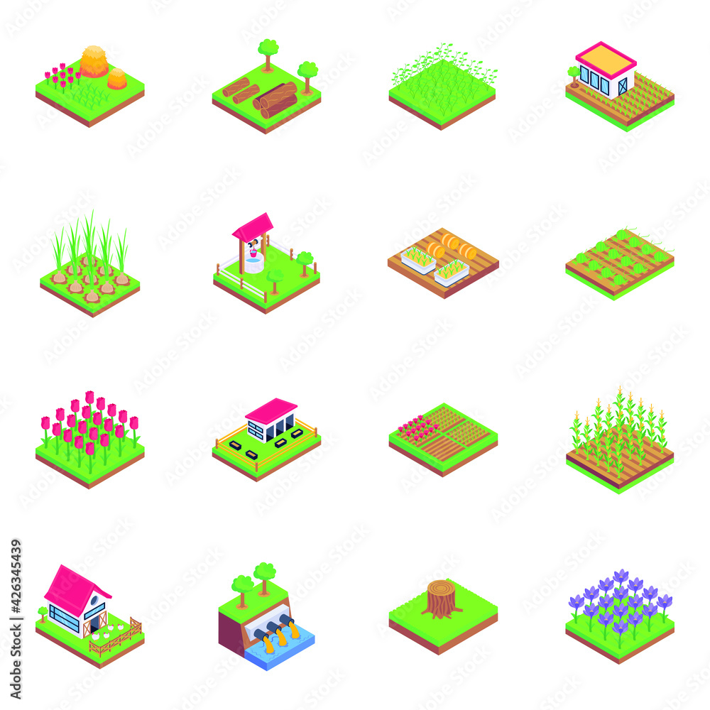 Set of Cultivation in Isometric Icons
Set of Cultivation in Isometric Icons