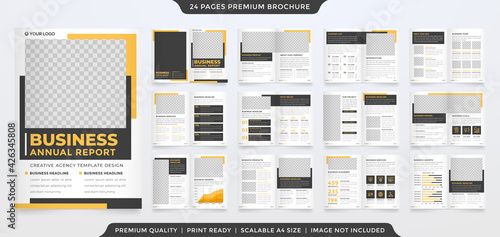 bifold brochure template with modern concept and minimalist layout use for business profile and product catalog	