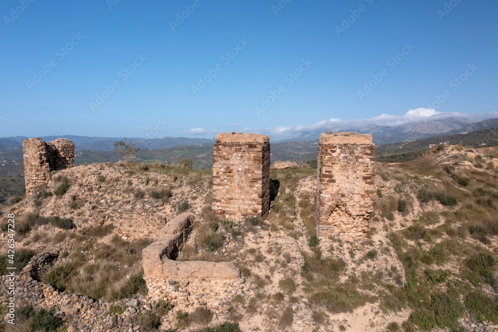 restos del antiguo castillo de Zalia en la provincia de Málaga, España