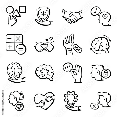 
Pack of Autistic Awareness Doodle Icons 

