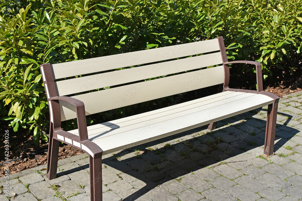 Bench on the street in the city Bench on the street in the city