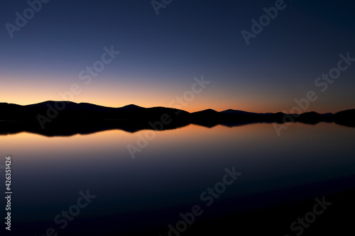 sunset over the lake