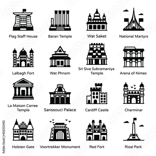 
Solid Icons of Famous Landmarks and Monuments Pack

 photo