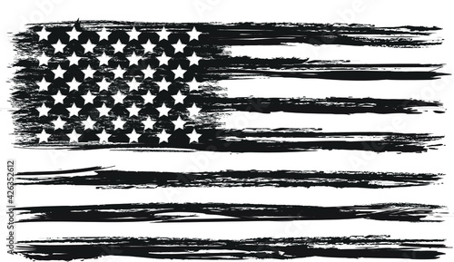 Vector Of The Distressed American Flag 