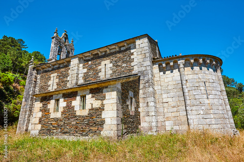 Romanesque church in Spain. San Xoan Cova. Ribeira sacra. Galicia photo