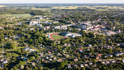 Aerial view of Saldus city  Latvia.