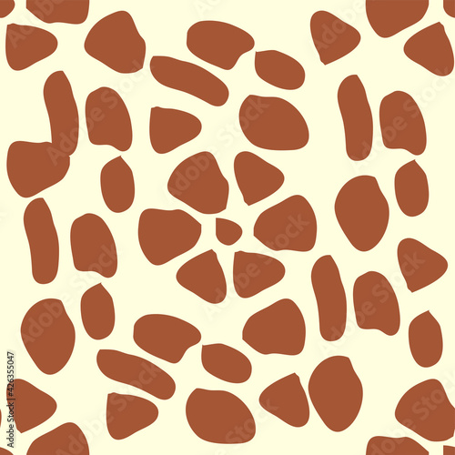 Giraffe fur seamless pattern, tropical animal skin texture
