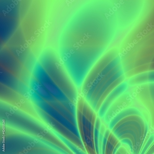 Neon green light beam abstract nature background