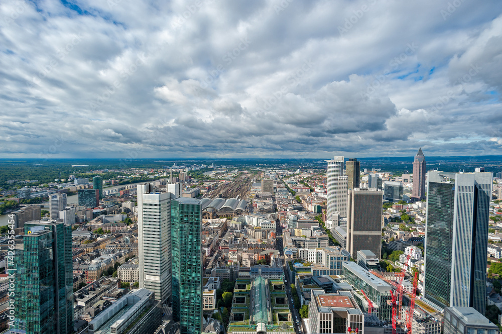 Obraz premium Frankfurt am Main, Hessen, Germany, Europe, the city seen from the Main tower platforms