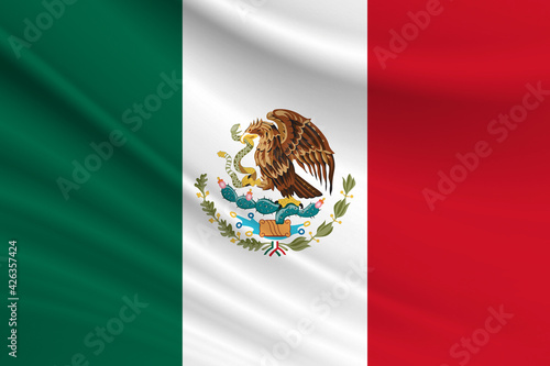 Flag of Mexico. Fabric texture of the flag of Mexico photo