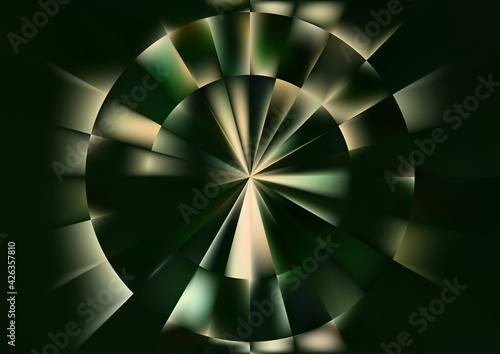 Beige Green and Black Abstract Geometric Illusion Background Vector Eps