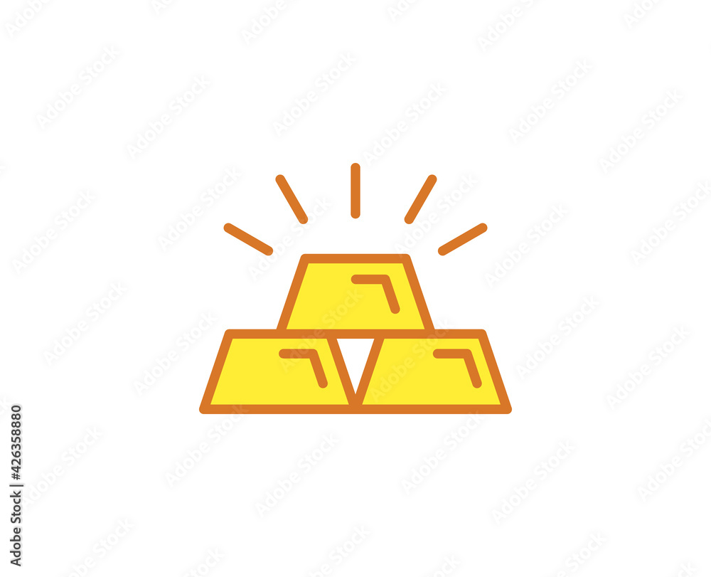 Gold flat icon. Gold flat icon.