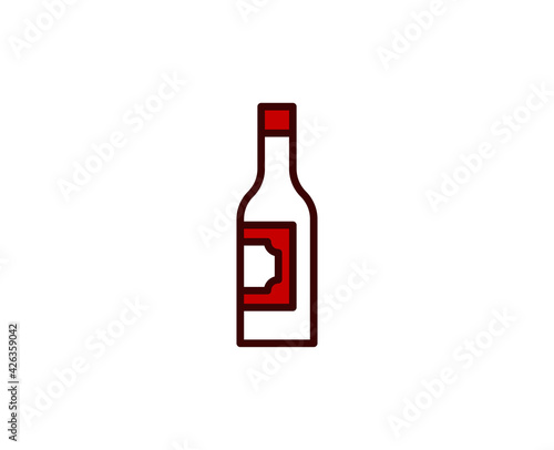 Alcohol flat icon. Single high quality outline symbol for web design or mobile app.  Holidays thin line signs for design logo, visit card, etc. Outline pictogram EPS10