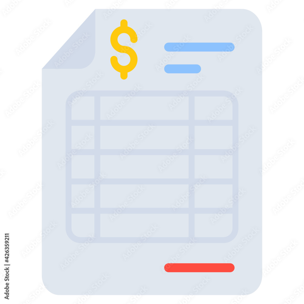 An icon design of financial paper An icon design of financial paper