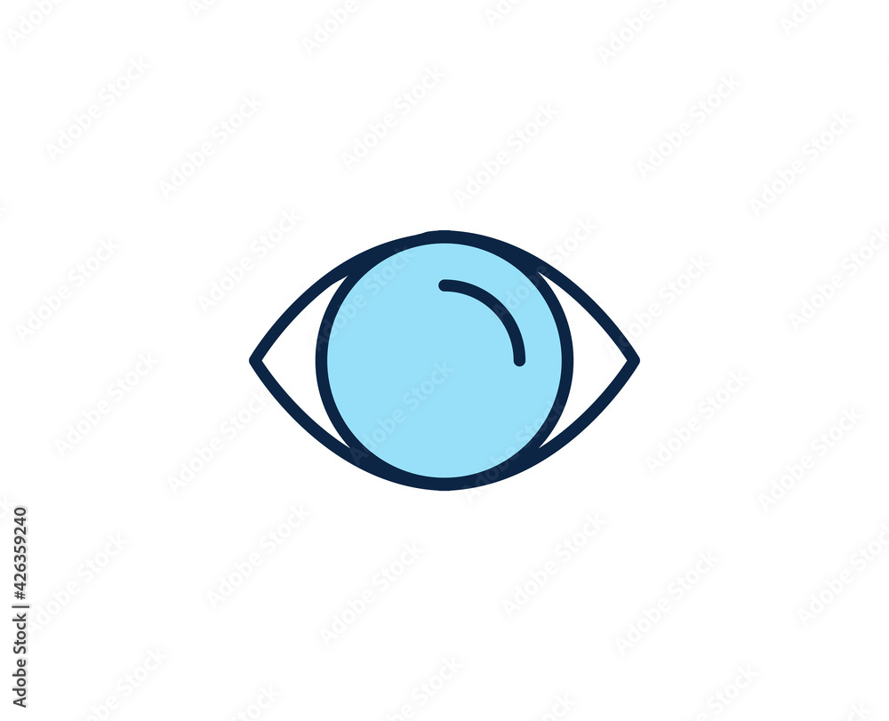 Eye flat icon. Thin line signs for design logo, visit card, etc. Single high-quality outline symbol for web design or mobile app. Marketing outline pictogram. Eye flat icon. Thin line signs for design logo, visit card, etc. Single high-quality outline symbol for web design or mobile app. Marketing outline pictogram.