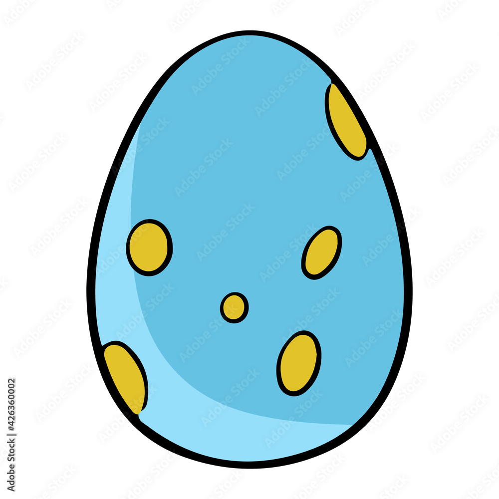 Fototapeta premium Dinosaur egg in cartoon style. Vector illustration isolated on a white background.