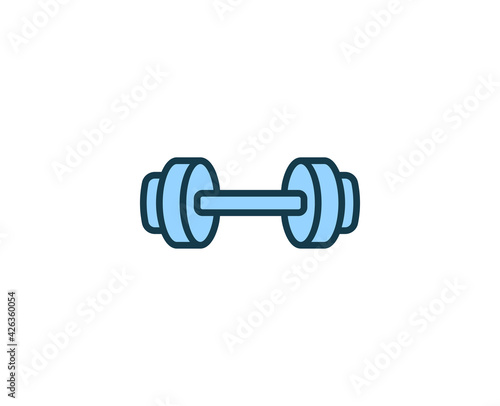 Dumbbell  line icon. High quality outline symbol for web design or mobile app. Thin line sign for design logo. Color outline pictogram on white background