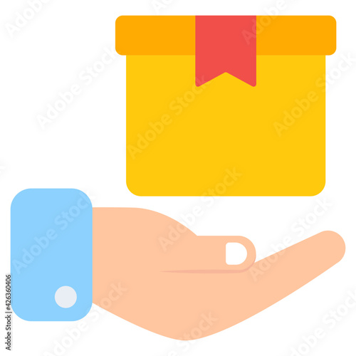 Trendy vector design of giving parcel