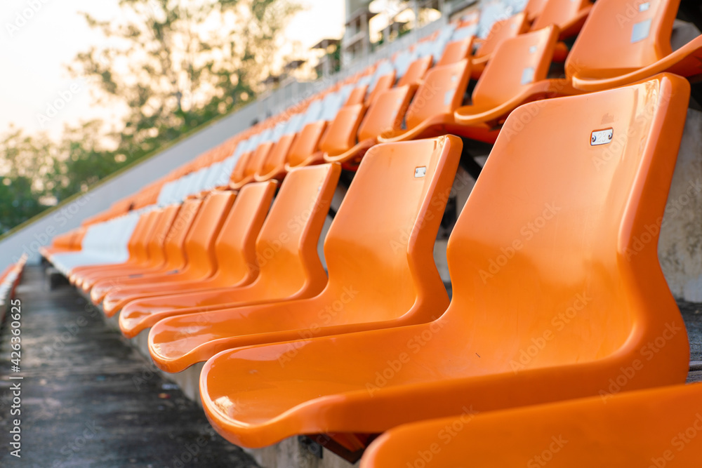 Naklejka premium Orange and white stadiums amphitheater