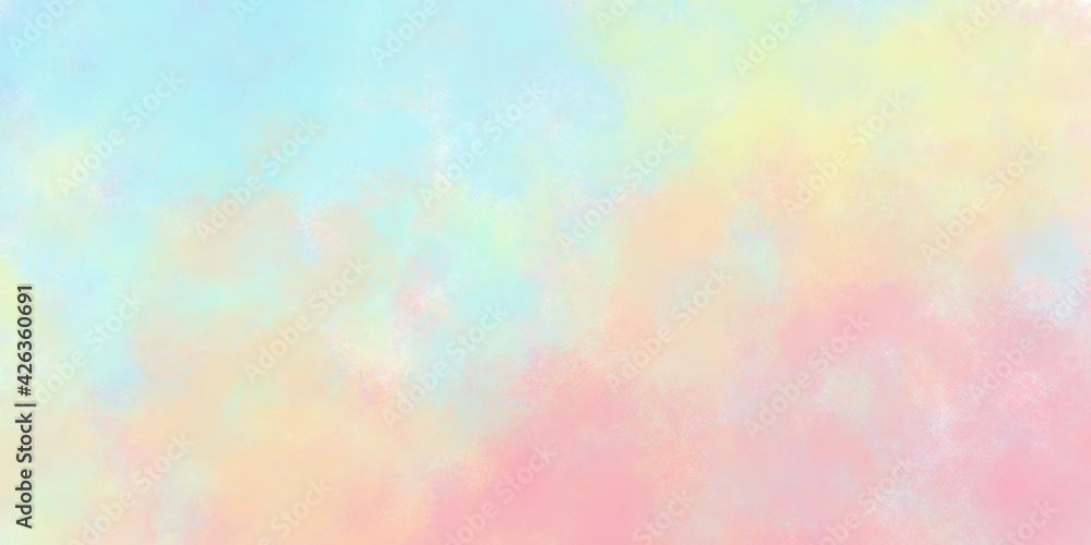 multicolor bright light saturated artistic cute abstract background, with cloudy different paint colors