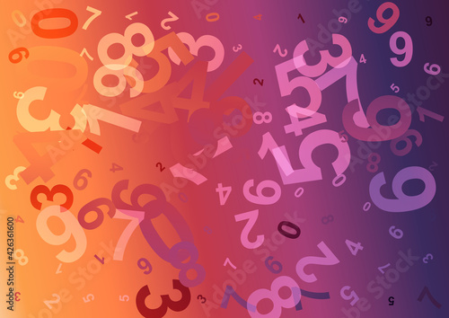 Purple and Orange Abstract Numbers Background Illustrator