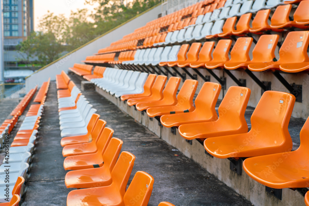 Naklejka premium Orange and white stadiums amphitheater