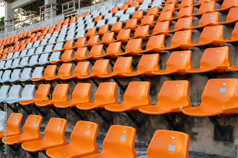 Naklejka premium Orange and white stadiums amphitheater