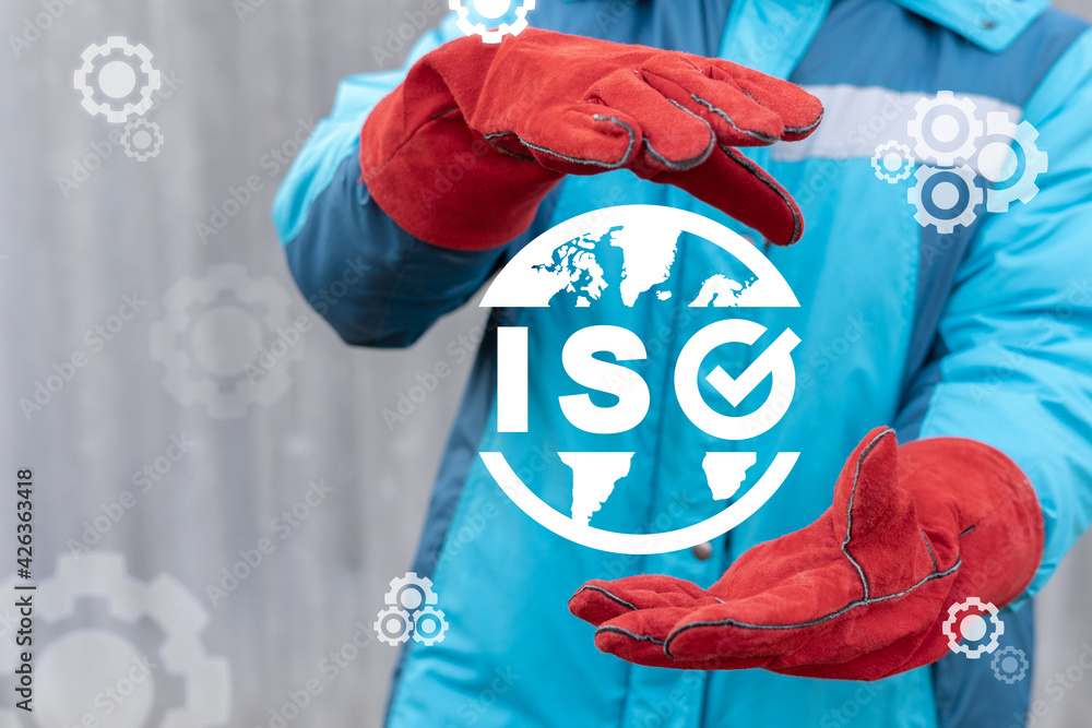 Foto de Concept of ISO 14001. ISO 14001 2015 certified standard