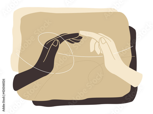 Anti-racism and tolerance - white and black hands