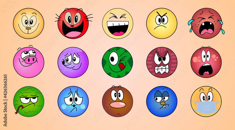 set icons with emotions set icons with emotions