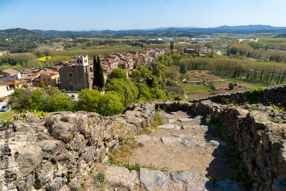 Panoramic views from the castle of Hostalric in the jungle Catalonia Costa Brava
